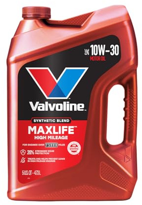 Valvoline High Mileage with MaxLife Technology 10W-30 Synthetic Blend Motor Oil 5 Quart