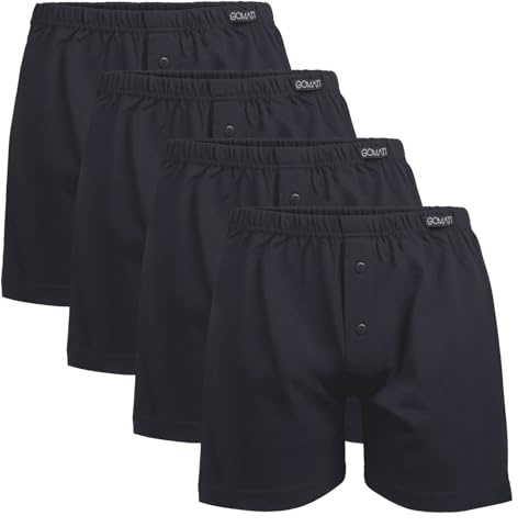Gomati Herren Jersey Boxershorts (4 Stück) Stretch Unterhose aus Baumwolle