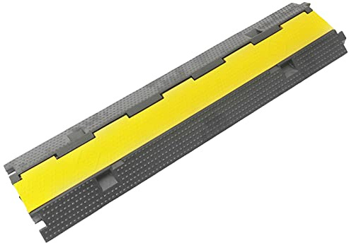 PrimeMatik - Passacavo a Pavimento in Gomma per la Protezione elettrici canalina Lunghezza 2 Vie 98 cm