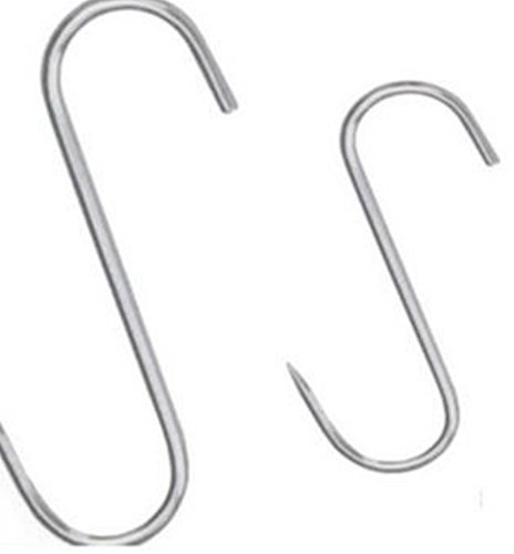 5 ganchos de carne de acero inoxidable, 200 x 10 mm, ganchos en S, ganchos de carnicero CNS, ganchos de carnicero, ganchos de acero inoxidable, ganchos para ahumar, carnicería, carnicería, carnicería, carnicero, carnicero, tamaño grande
