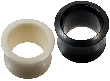 Fly Style 1 Stück Flesh Tunnel aus Horn, Knochen oder Acryl - Ohr Plug Piercing Schmuck, Grösse:10 mm, Materialart:Horn (schwarz)