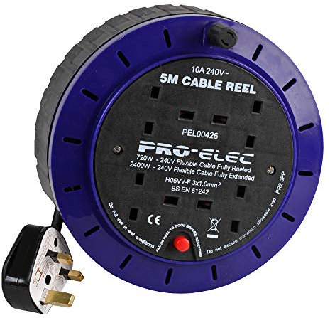 Pro Elec PEL00426 4 Socket Cassette Reel, 10A, 5 m