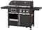 tepro Gas Kohle Kombigrill Toronto, Grillwagen mit Holzkohle- und Gasgrill-Modus, 3 Brenner mit je ca. 2,9 kW Leistung, Piezozündung, Thermometer, Maße ca. 173 x 65 x 116,5 cm, Schwarz