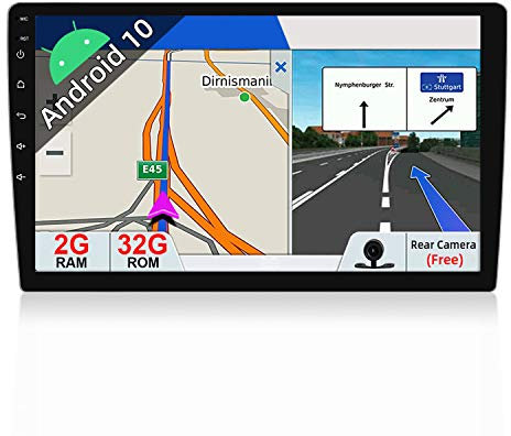 JOYX 10.1 Pouce Android 10 Double din Autoradio Voiture Navigation Stéréo | Caméra arrière GRATUITES | 2G+32G | Soutien Dab+ Volant WiFi Bluetooth OBD WLAN Google MirrorLink 4G Carplay Android Auto