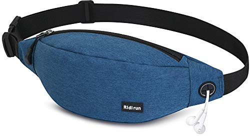 Bauchtasche für Damen und Herren Gürteltasche Schwarz Hüfttasche Outdoor Handytasche Sport Wasserdicht Laufgürtel Geldgürtel für Camping Wandern Fitness Fahrrad Reisen Jagd Groß (Blau)