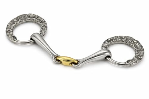 Show Gebiss Antik Spanisch Barock Blumen appliziert 12,2 13,5 14,5 15,5 16,5 Kaltblut Gold oder Silberfarben Tysons (14,5, Silberfarben)