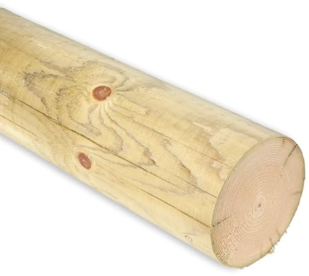 Gartenwelt Riegelsberger Palisade Ø 12 cm Länge 100 cm Kiefer imprägniert | Rundholz Pfosten wetterfest langlebig pflegeleicht Garten- und Landschaftsbau Witterungsresistenz