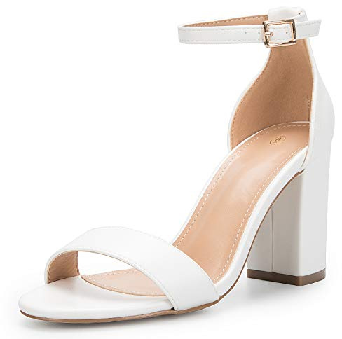 COASIS Women's Chunky Block Heels Open Toe Ankle Strap 3.5 Inch Heeled Sandals