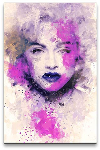 Madonna Porträt Abstrakt Kunst Popikone Sängerin Farbenfroh 60x90cm Leinwandbild