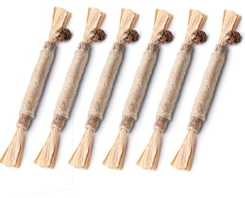 Potaroma 6 Pcs Natural Silvervine Sticks Cat Toys, Catmint Silvervine Blend Sticks, Kittens Chew Toys for Teeth Cleaning, Matatabi Dental Care Cat Treat, Edible Kitty Lick Toys