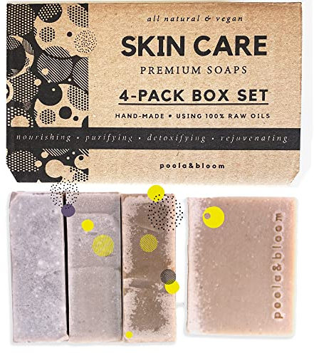 Poola & Bloom Männerseife Naturset - mit Totes Meer Schlamm und Salz Handgemachte Seifen Sanfte Reinigung und Pflege für Trockene und Fettige Haut