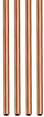 DTGN 2mm x 0.25mm x 300mm(ODxMuro TxL) Rame Tubo - 4pz - Buono per Macchinari Attrezzatura Fai-da-te Decorativa Cornice - Rotondo Metallo Tubazione | Buona per Macchine Attrezzature Fai Da Te Decorative Telaio - Rotondo Metallo Tubo