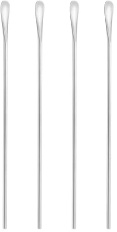 10 Inch/25.8cm Coffee Stirrers Spoon,Silver Stainless Steel 304# Coffee Stir Sticks,Round Solid Long Handle Cocktail Beverage Iced Tea Stirring Stick,Drink Mixing Spoon,Set of 4