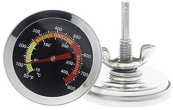 YAFIYGI 1PCS Grill Termometro per Esterno Grill Coperchio Grill Termometro Manometro Termometro BBQ Termometro per Grill Carbone Grill Indicatore di temperatura Termometro in Acciaio Inox per BBQ Pit