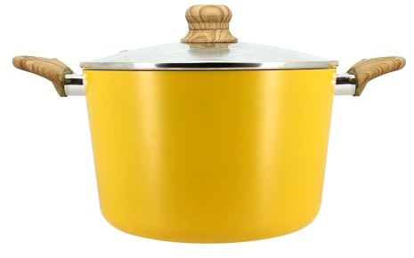 MENASTYL - Faitout 24cm Colorama safran - En Aluminium - Revêtement antiadhésif en céramique - Tous feux dont induction