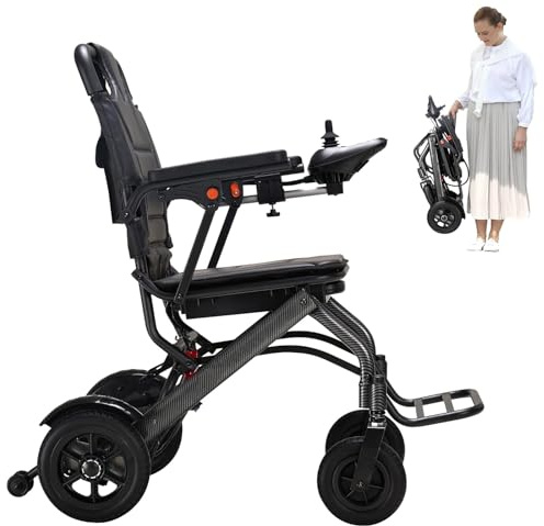 Rollstuhl Elektrisch Faltbar Für Erwachsene Und Senioren, Leichter Rollstühle (14Kg), 12-Meilen-Reichweite, 17,7-Zoll-Breitensitz Be, All Terrain -Elektrorollstuhl Für Drinnen Und Auf Reisen,20A