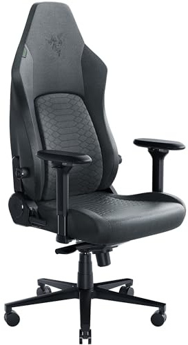Razer Iskur V2 - Sedia da gioco con supporto lombare adattivo (tessuto, cuscini in schiuma ad alta densità, braccioli 4D, curva lombare completamente regolabile) Tessuto