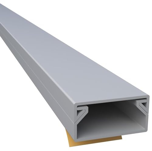 CILSON WDK2010SG 6700110 Kabelkanal Selbstklebend 20x10mm Grau - 1 m / 1000 mm, Elegantes Kabelmanagement, Vielfältige Einsatzmöglichkeiten