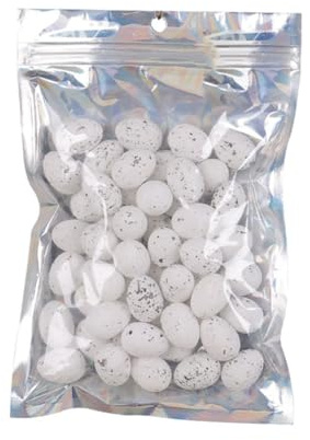 Wisafory 100 Stück Ostereier Ostern Pastell Eier Deko Schaumeier Bunt Mini Ostereier Ornamente zum Basteln Kleine Schaum Eier Osterdeko für DIY Handwerk Ostern Party 2 x 2.5 cm Weiß 100pcs