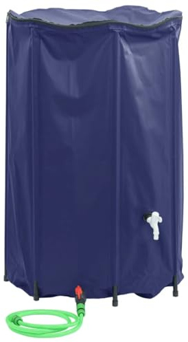 vidaXL Water Tank with Tap, Foldable Water Container, Water Storage Bladder Tank Bag for Emergency Water Delivery Irrigation, 1000 L PVC