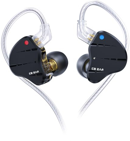Yinyoo KBEAR KS10 IEM In Ear Kopfhörer Kabel,1DD 4BA In Ear Monitoring DJ Kopfhörer,10mm-Composite-Carbon-Nanoröhre,HiFi Ohrhörer mit Neuem Elektronischem Crossover-System für Musiker,Gaming