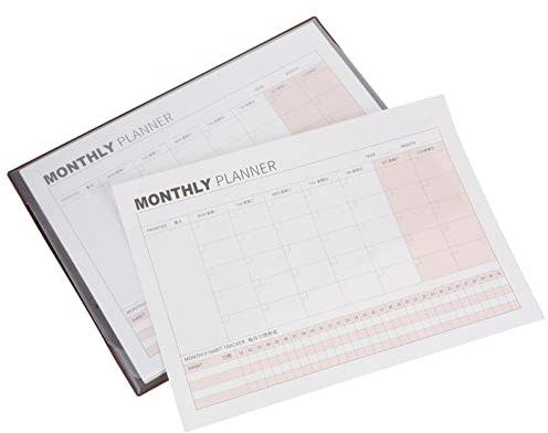 BCOATH Kalender Notizblock Undatierter Tischkalender Für Selbstplanung Monatliche Agenda Praktischer Desktop Organizer Für Büro Und Studium Kraftpapier Kaffee