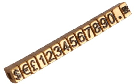 ieron 10st Digitala prislappar US Dollar Euro Pund Pentagonal Combination Plast Digital Grain Prislapp för Smycken Klockor Ringar Prissättning Display Kit Guld