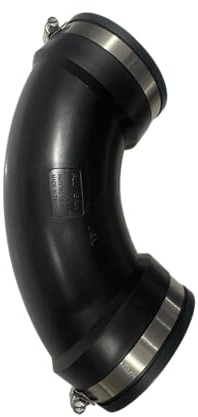Aqua Universe 3 Flexible Black Elbow Pipe with Clamps, 3 Inch Bend for Plumbing, Aquarium, Pond, Drainage and Waste Pipe Clamping Range 90mm -75mm