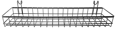 Ggnaxivs HäNgender Korb für Draht Wand Gitter, Multifunktionaler Korb EIN der Wand Aufbewahrung - und PräSentation Korb, 40 X 10 X 5 cm, Schwarz Lackiert