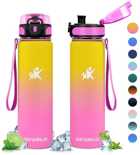 KollyKolla Thermoskanne 500ml, Trinkflasche Kalt&Warm, Trinkflasche Edelstahl BPA-Frei, Doppelwandisolierung, Isolierflasche für Kohlensäurehaltige Getränke, für Fitness, Wandern, Camping