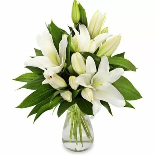 Bouquet de Lirios Blancos con 10 Flores, Ideal para Celebraciones Importantes