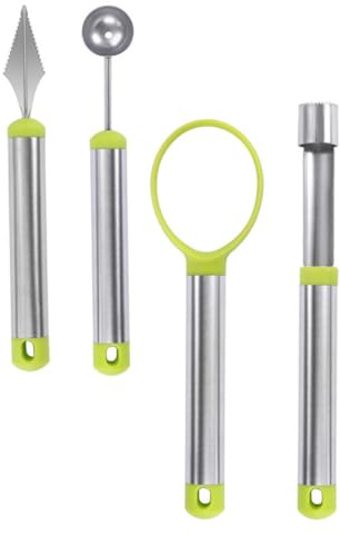 Cabilock Juego Sacabolas Para Frutas 4 Piezas Acero Inoxidable Cortador Para Tallar Frutas Multifuncional Para Ensaladas y Creatividad Culinaria