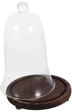 CHILDWEET 1set Eternal Flower Glass Cover Base Diy Preserved Flower Display for Home Decor Elegant Glass Dome for Stylish Tabletop Arrangement Great for Friends and Family