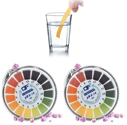 2Rolle Ph Teststreifen,Ph Streifen,Ph Wert Teststreifen,Ph Teststreifen Wasser,Ph Wert Teststreifen 5m/Roll,Messbereich 0-14,Convenient And Hygienic,Ph Wert Messung Für Wasser & Boden& Körper&Kosmetik