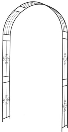 Genérico Arco de jardín Pérgola Metal de 118 cm x 240 cm x 24 cm,Enrejado de Soporte para Plantas trepadoras Rosales,Cenador de jardín Negro,Interior Exterior Decoración,fácil de Montar(Negro)