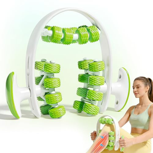 Cellulite Massagegerät, Lymphdrainage Gerät, Linderung von Muskelbeschwerden und Schmerzen, 360° Abdeckung Massageroller für Beine, Abnehmbar, Oberschenkel, Gesäß, Armen, (Grün)