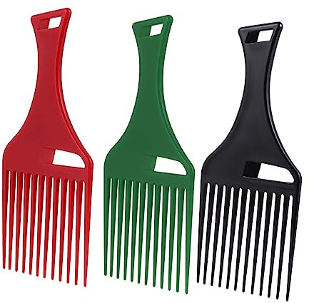 Anneome 3 Stück Teiliges Barber Fork Comb aus Langlebigem PP Kunststoff mit Ergonomischem Griff Rutschfest Hautfreundlich für Dickes Lockiges Haar und Professionelle Frisuren Mit Schwarz