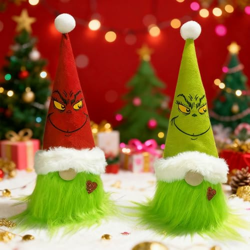 2 Stück Weihnachtswichtel Klein Plüsch,Wichtel Figuren Weihnachten Deko,Leuchtende Weihnachts Wichtel Klein,Weihnachtswichtel Beleuchtet,Weihnachtsdeko Wichtel,Weihnachtsdeko Mit Beleuchtet Led