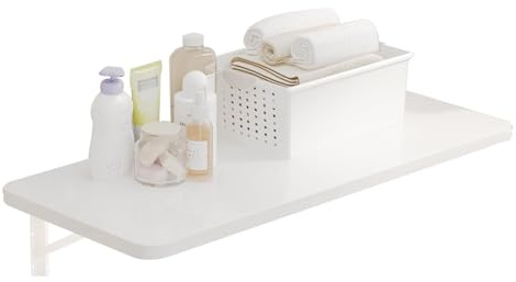 Tavolo pieghevole per lavanderia, multifunzione, per casa, ufficio, cucina e sala da pranzo, postazione di lavoro salvaspazio bianca (120 x 40 cm), ideale per lavanderia e piccoli spazi