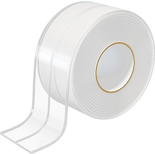 Humyu Dichtungsband Wasserdicht Selbstklebend Transparent, PVC Dichtband Selbstklebend Wasserdicht, Abdichtband Anti-schimmel für Fugen in Bad, Küche, an Dusche & Waschbecken (3.2m x 38mm, 1 Rollen)