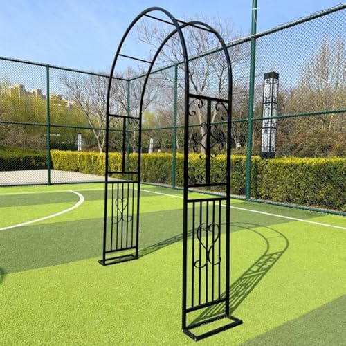 Wetsfgdg Arche de Jardin Métal Robuste Mariage Arche pour Cérémonie - Décoration Jardin Extérieur Résistante aux Intempéries/Noir/Style B/Dôme L140xW40xH230cm