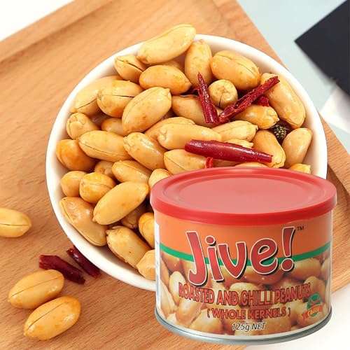 Jive - Light Salted Peanuts Cocktail, Party Snack, After School Snack, Roasted Chilli Peanuts, Salted Nuts, LASTING FRESHNESS (Pack Of 2 x 125g Tin)