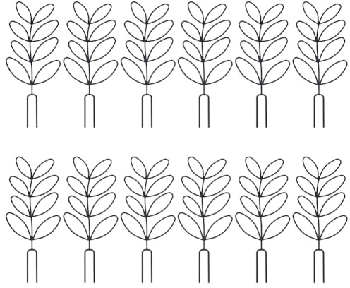 GOMAKERER 12pcs Treillis pour Plantes Grimpantes Tuteur en Plastique Noir pour Plantes Grimpantes Petit Treillis de Jardin de Feuille Support pour Pothos Hoya Vignes Tiges Plantes D'Intérieur en Pot