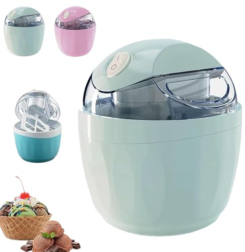 Mini Ice Cream Maker, Electric Personal Gelato & Sorbet Maker Machine, 15-Min Fast Homemade Frozen Yogurt & Dessert, Compact Single Serve Design for Kids, Dorm & Small Kitchen (Blue)