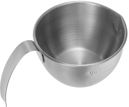 MUSISALY Cuenco con Asa y Marcas de Medición de Acero Inoxidable de 200 Ml Recipiente Resistente sin Retención de Olores Adecuado para Mezclar y Preparar Alimentos en Casa
