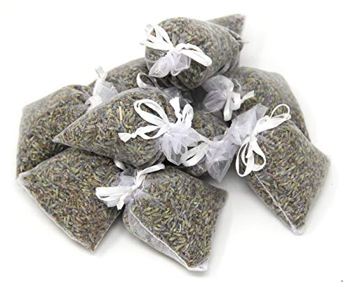 Quertee 5X Lavendelsäckchen in Weiß mit Lavendel - Insgesamt 50g Lavendelblüten