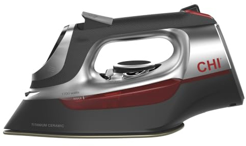 Steam Iron for Clothes with 8’ Retractable Cord, 1700 Watts, 3-Way Auto Shutoff, 400+ Holes, Professional Grade, Electronic Temperature Control, Titanium Infused Ceramic Soleplate (DISCONTINUED)