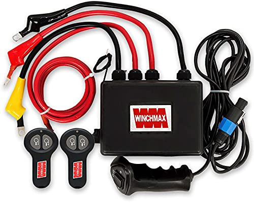 WINCHMAX Complete 24V Electric Winch Control Box, 4.5m Wander Lead with Big Grip Controller. Twin Long Range Wireless Remote Controls. Tough ABS Two-part Case.