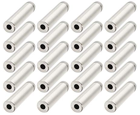 LBY 20pcs Sign Standoff Screws, 12mm x 50mm(.47'' x 1.97'') Advertising Screws, Wall Mount Glass Standoff, for Advertising & Retail Signage, Stainless Steel (Silver)