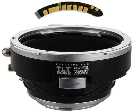Fotodiox Pro TLT ROKR Tilt/Shift Lens Mount Adapter Compatible with Pentax 6x7 Lenses on Canon EOS EF and EF-S Cameras - with Gen10 Focus Confirmation Chip
